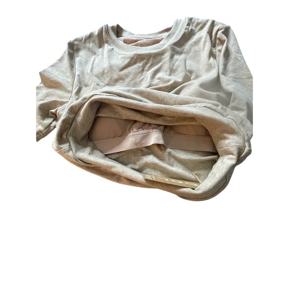OGL Lyocell Wool Brami S NWT Heather Tan Crewneck Banded Hem Built‑In Bra Top - Picture 9 of 9